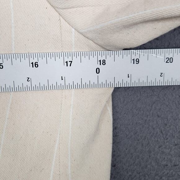 J.Crew Blazer Womens 4 Cream Ivory Pinstripe One Button Notch Lapel Lined Cotton - Picture 3 of 16